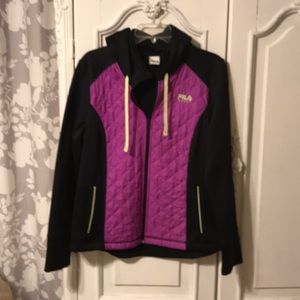 Fila hoodie black and purple size large